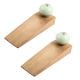 2 Pieces Sage Green Round Ceramic Wooden Door Stopper